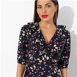 Платье из 100% вискозы, Желаю проказничать (dark, с поясом)