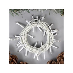 Гирлянда «Нить» 5 м, IP20, белая нить, 50 LED, 8 режимов, 220 В, свечение синее