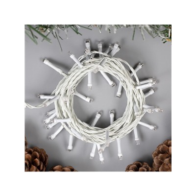 Гирлянда «Нить» 5 м, IP20, белая нить, 50 LED, 8 режимов, 220 В, свечение синее