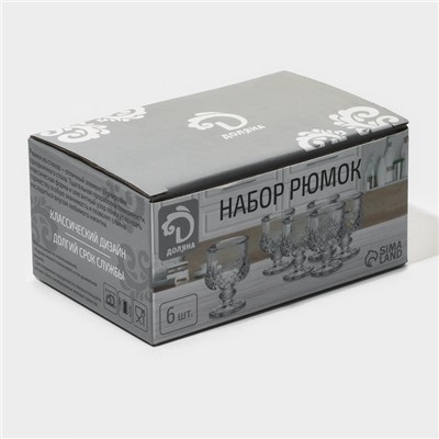 Набор рюмок Доляна «Сияние», 40 мл, 4.5×6.7 см, 6 шт., стекло