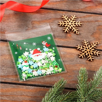 Пакет подарочный новогодний БОПП с липкой лентой, «Счастливого рождества», 10×10+3 см