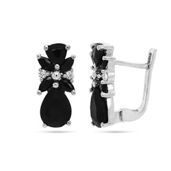 Серьги из серебра сапфир корунд, Одайл