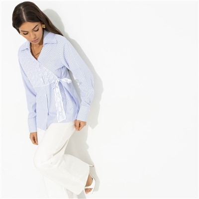 Рубашка с эффектом многослойности, Модная цель (белая)