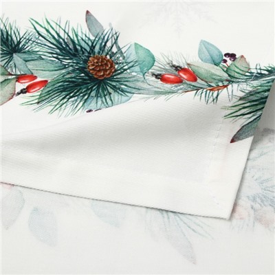 Дорожка на стол Этель New Years treat 30×70 см, 100% хлопок, саржа 190 г/м², белая
