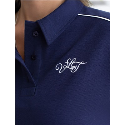 Футболка-поло из фактурного трикотажа