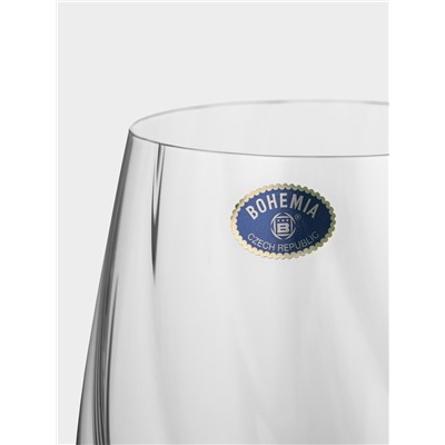 Бокалы для белого вина CRYSTAL BOHEMIA CREX OPTIC, 480 мл, набор 2 шт., стекло, прозрачные