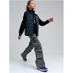 Брюки текстильные джинсовые для девочек