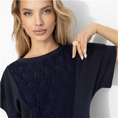 Футболка комбинированная, Всегда иначе (синяя)