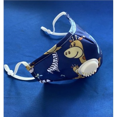 Маска-респиратор детская с клапаном, голубая