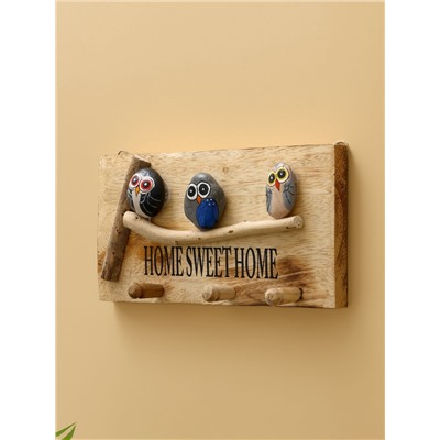Вешалка HOME SWEET HOME, 30×6×15 см, дерево албезия