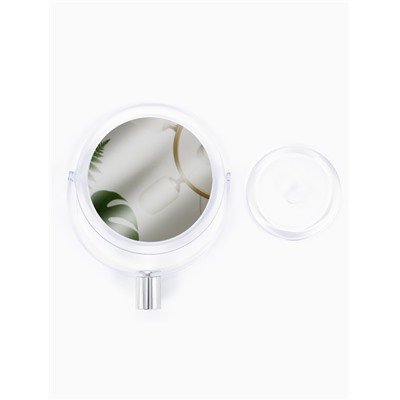 Зеркало настольное, с увеличением х2, двустороннее, 13×17 см, (d=10.5 см), прозрачное