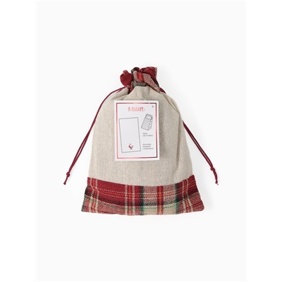 Набор в мешочке «Этель. Дедушка Мороз»: полотенце 35×60 см, тёрка 7.7×3.7×3 см