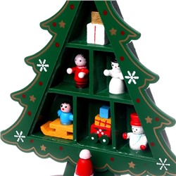 Сувенир «Ёлка с ячейками под подарки», 14.5×19.5 см, зелёная