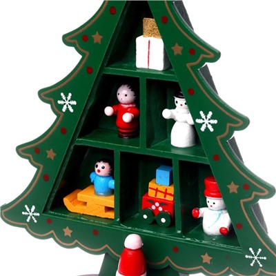 Сувенир «Ёлка с ячейками под подарки», 14.5×19.5 см, зелёная