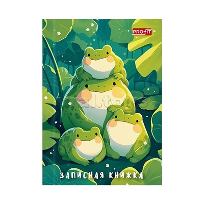 Записная книжка 48л. А7 "Семейство лягушек" перепл. 7БЦ, глянц.ламинация