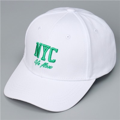Кепка детская NYC, белая, р-р 52-54, 5-7 лет