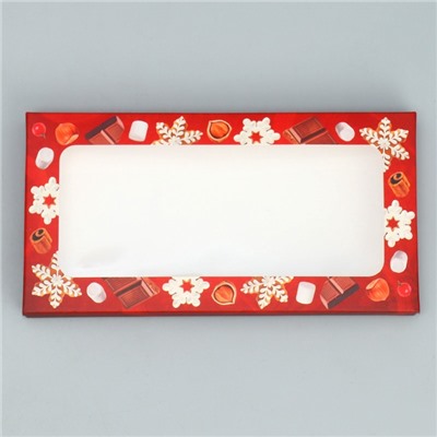 Коробка для шоколада новогодняя «Волшебных моментов», с окном, 17×8.5×1.5 см