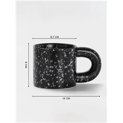 Кружка Доляна «Сплэш», 350 мл, 14×8.5×8.2 см, фарфор, чёрная
