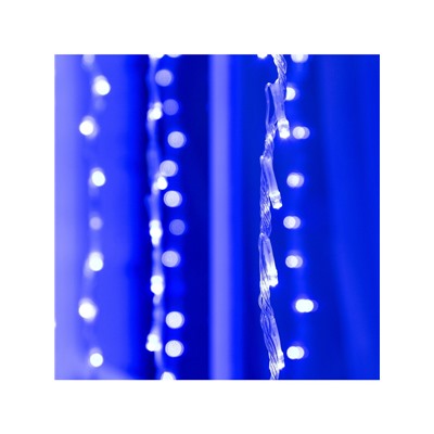 Гирлянда «Водопад» 2×1.5 м, IP44, прозрачная нить, 400 LED, свечение синее, 8 режимов, 220 В