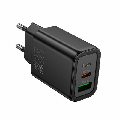 Адаптер Сетевой Hoco N61 Gentle PD+QC3.0 USB/Type-C 20W (black)