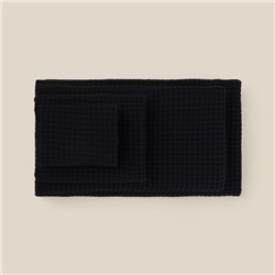 Полотенце вафельное SL HOME: Basic «Дарк Маре» 90×150 см, хлопок 100%, чёрное