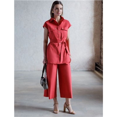 Кюлоты А-силуэта из легкого хлопкового поплина