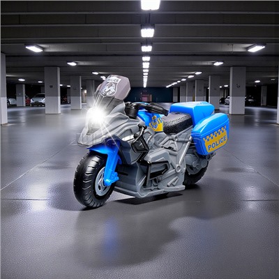 Мотоцикл "Полицейский байк" 1:20 (свет, звук) в коробке (цвет синий)