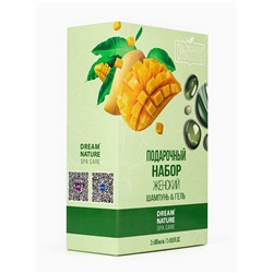 Подарочный набор женский DREAM NATURE SPA CARE увлажнение и питание, гель для душа и шампунь по 500 мл, аромат манго