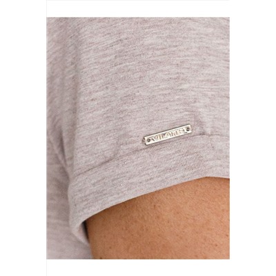 Свободная футболка с принтом из премиального хлопка с эастаном VILATTE, 1228139