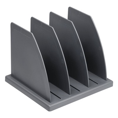 Подставка для журналов и бумаг сборная, 3 отделения, серая ПБ-30439 Стамм