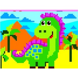 Алмазная мозаика по номерам 15х20 см "Динозаврик" Частичная выкладка) 90782 Centrum