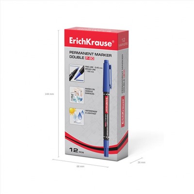 Маркер перманентный двусторонний P-80 синий 48184 ErichKrause
