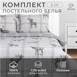 Постельное бельё 2-спальное «Этель» Silver mood, поплин
