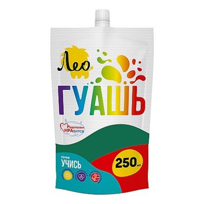 Гуашь 250 мл изумрудная(emerald) 606 "Учись" Группа 2 дой-пак с штуцером LGD-250 Лео