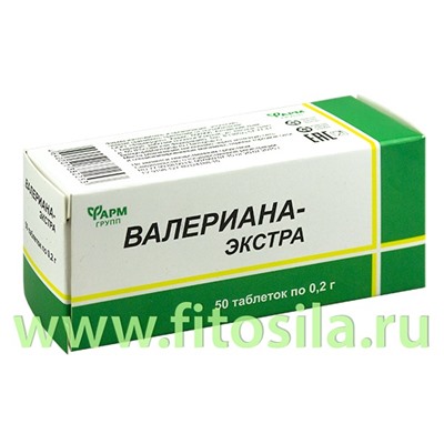 Валериана-Экстра, табл. 0,2 г №50 БАД "Фармгрупп"