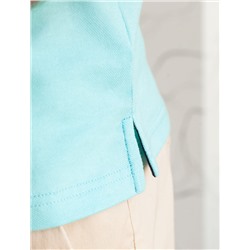 Футболка-поло из фактурного трикотажа