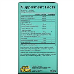 Natural Factors, 3 Brains, Ultimate Neuro Complex, 120 вегетарианских капсул
