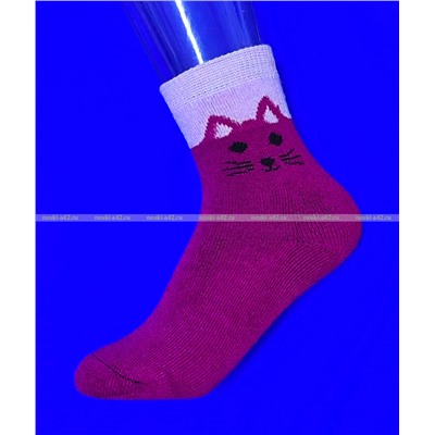 Лариса носки детские на девочку КОШКА внутри махра арт. ВА 51