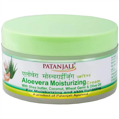 Patanjali Увлажняющий Крем Алоэ Вера с Маслом Ши, Кокосом, Ростками Пшеницы и Оливковым Маслом 50 г