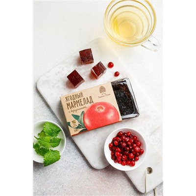 Мармелад ягодный с Брусникой / брикет / 200 г / ТМ Сибирский кедр