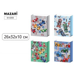 Пакет бумажный 26х32х10 см "МАШИНКИ" 4 дизайна в асс. M-8268 Mazari
