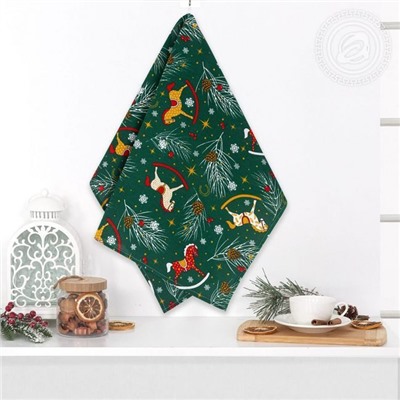 Полотенце 45*75 см. "Лошадки" рогожка хлопок 100%