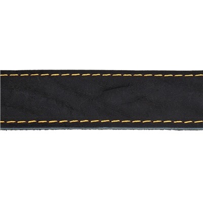 Ошейник кожаный на синтепоне, 70×3.5 см, ОШ 45-60 см, чёрный