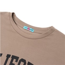 Футболка женская Little Secret, коричневая, размер оверсайз (42-46)