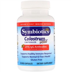 Symbiotics, Colostrum Plus, 120 вегетарианских капсул