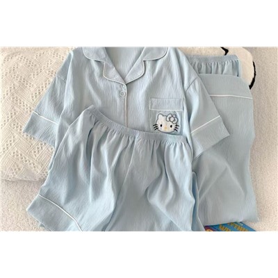 Пижама 3 в 1 с рубашкой брюками и шортами, Арт. 3223