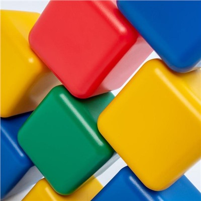 Кубики детские, пластиковые, цветные, 25 штук, 12 × 12 см