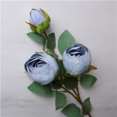 Цветок искусственный Роза кустовая 80 см три бутона / CRK-80 /уп 600/