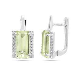 Серьги из серебра зеленый аметист, Татьяна