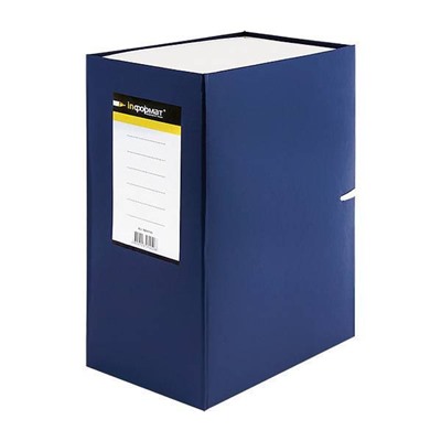 Короб архивный бумвинил 140мм с завязками разборный синий ВА91140В inФОРМАТ